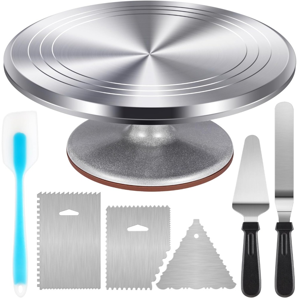 Cupcake Stand Tier - Aluminium taartdraaitafelset met draaibare taartstandaard voor