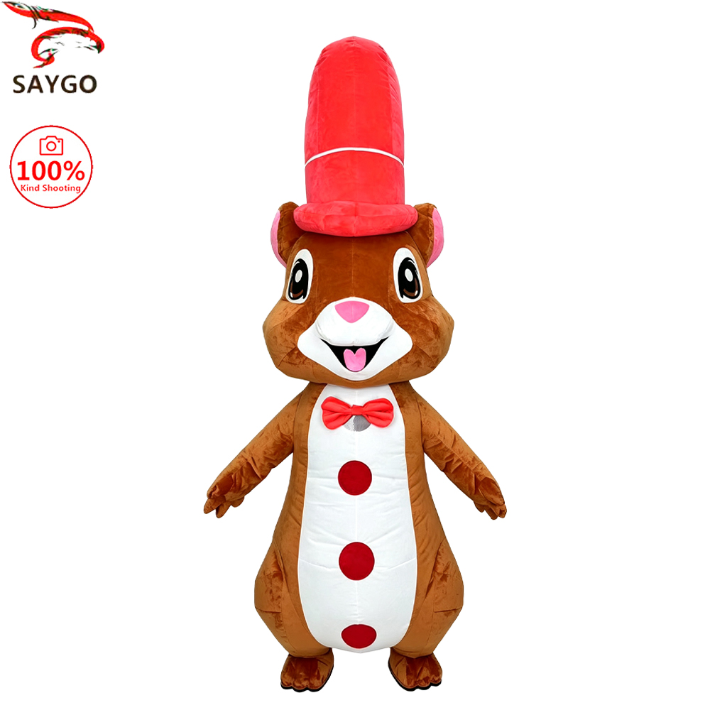 Event & Party Supply - SAYGO Red Hat Eekhoorn Opblaasbaar Kostuum