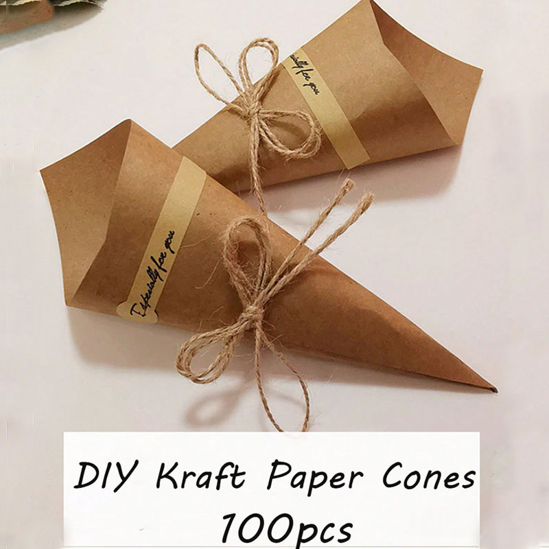 Cotton Candy Cone - 100 Stuks Diy Natuurlijke Kraft Papier