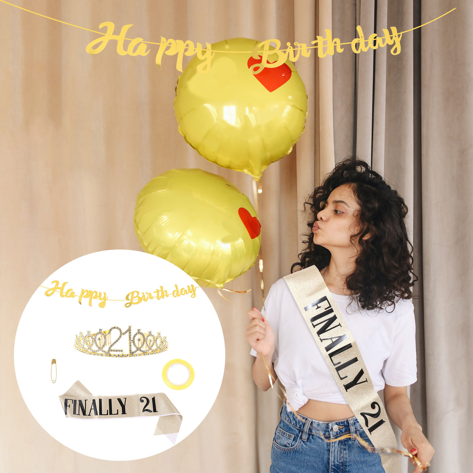1Set Verjaardagskroon Glitter  - Birthday Sash Glitter recensie en prijs