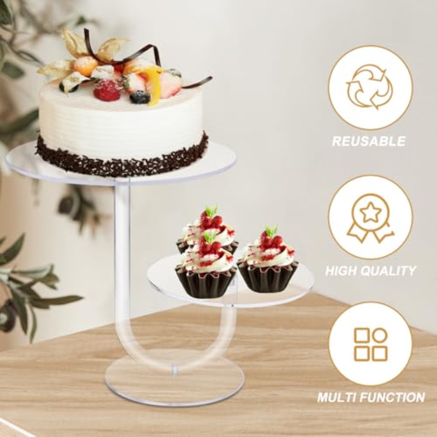 2-laags transparante taartstan - Cupcake Stand Tier recensie en prijs