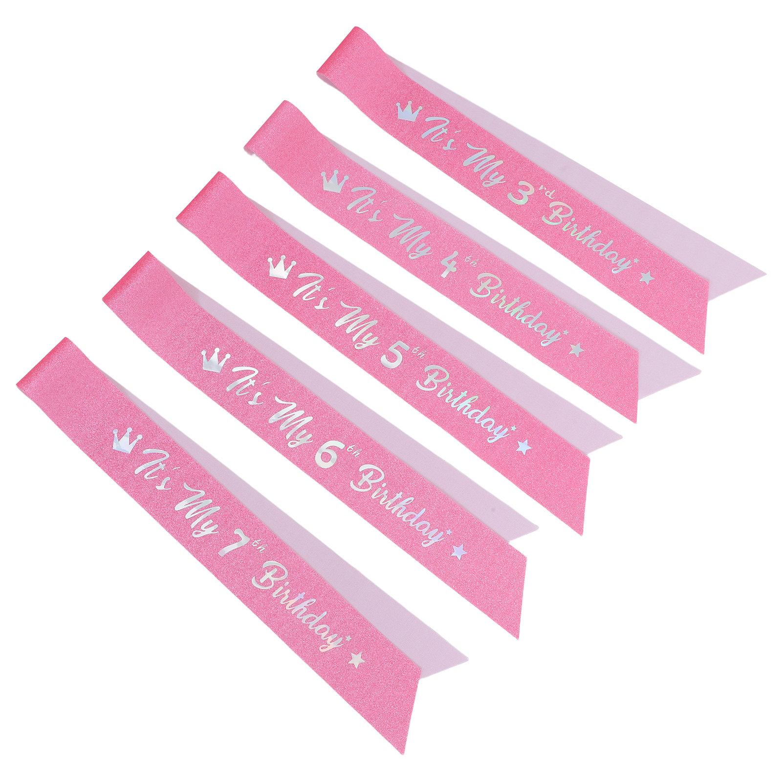 5 stuks roze glitter 'Happy Bi - Birthday Sash Glitter recensie en prijs
